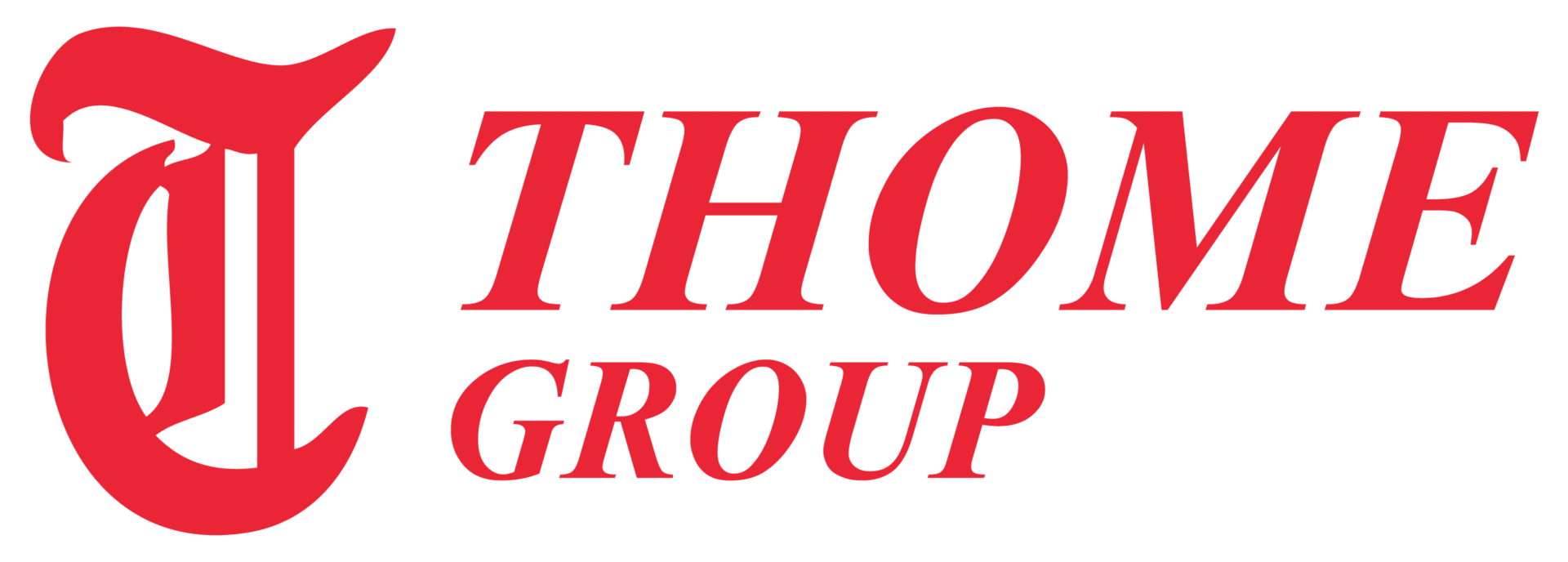 A red logo that says thor group